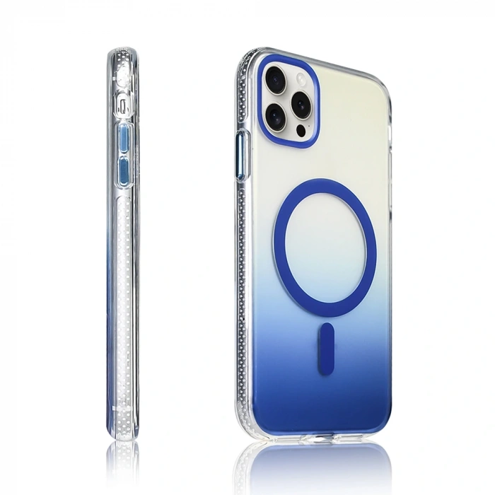 Apple iPhone 16 Pro Kılıf M-safe Şarj Özellikli Transparan Renk Geçişli Zore Toros Kapak