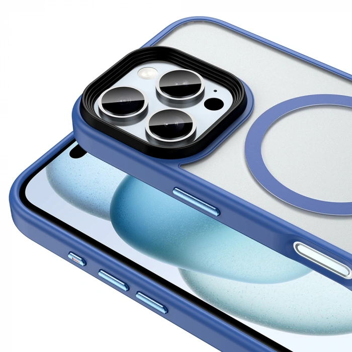 Apple iPhone 16 Pro Kılıf Mat Arka Yüzey Wireless Şarj Özellikli Zore Flet M-safe Kapak