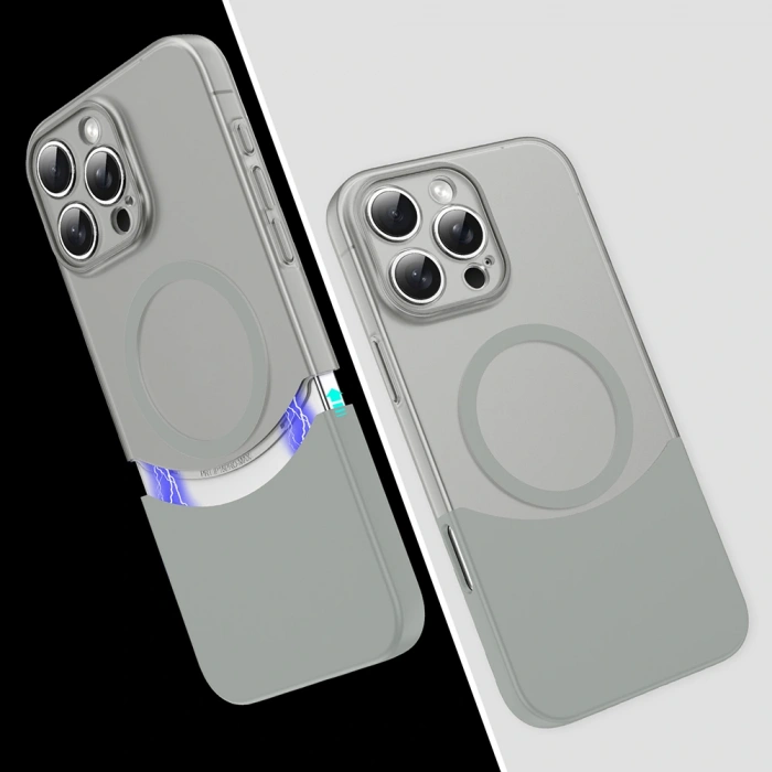 Apple iPhone 16 Pro Max Kılıf M-Safe Şarj Özellikli Mıknatıslı Zore Duble Kapak