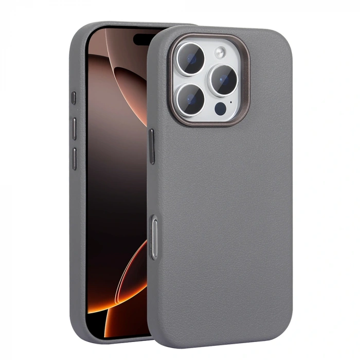 Apple iPhone 16 Pro Max Kılıf M-safe Şarj Özellikli PU Deri Zore Adora Kapak