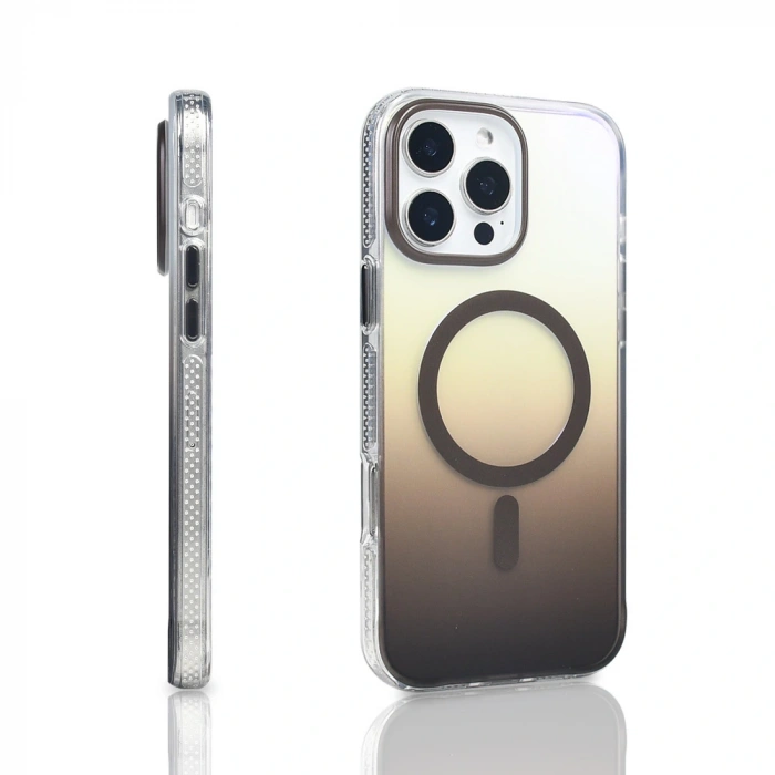 Apple iPhone 16 Pro Max Kılıf M-safe Şarj Özellikli Transparan Renk Geçişli Zore Toros Kapak