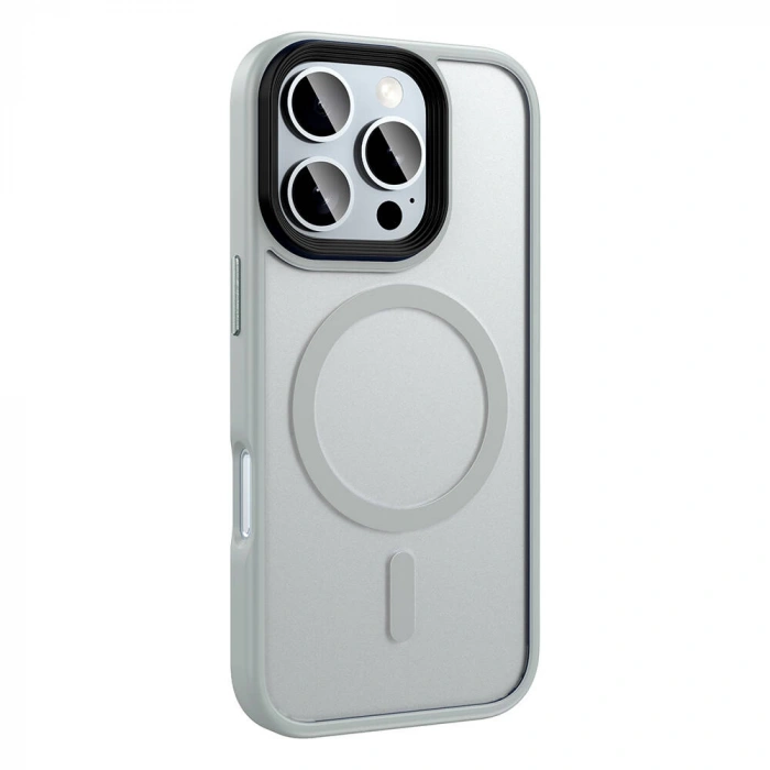 Apple iPhone 16 Pro Max Kılıf Mat Arka Yüzey Wireless Şarj Özellikli Zore Flet M-safe Kapak