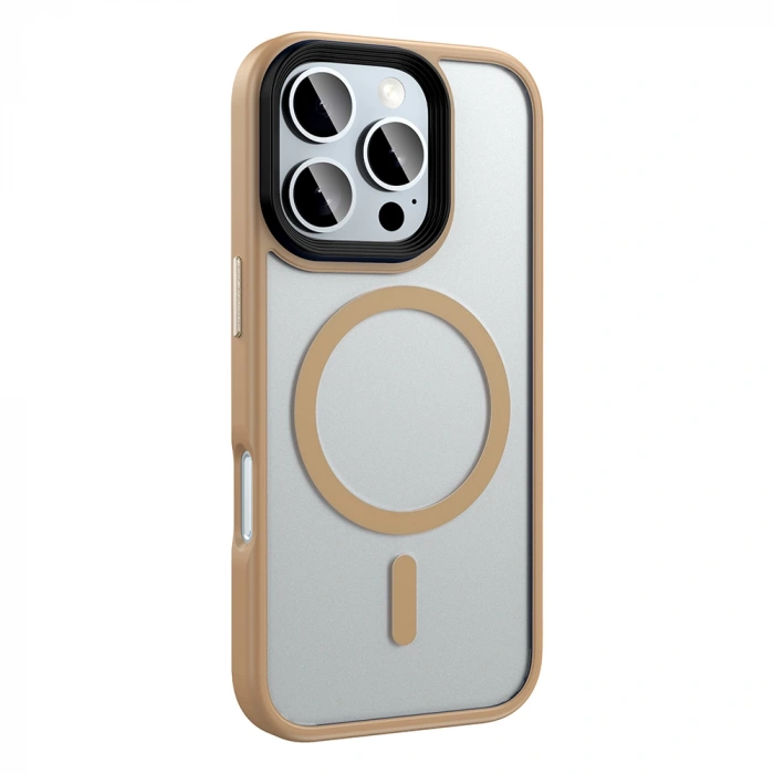 Apple iPhone 16 Pro Max Kılıf Mat Arka Yüzey Wireless Şarj Özellikli Zore Flet M-safe Kapak