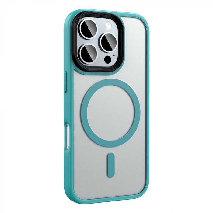 Apple iPhone 16 Pro Max Kılıf Mat Arka Yüzey Wireless Şarj Özellikli Zore Flet M-safe Kapak