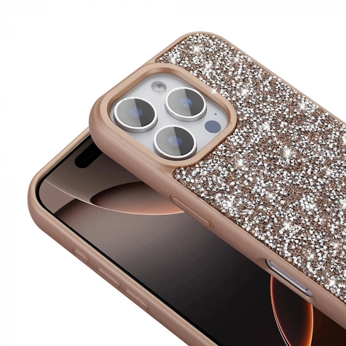 Apple iPhone 16 Pro Max Kılıf Parlak Taşlı Tasarım Zore Pırlanta Kapak