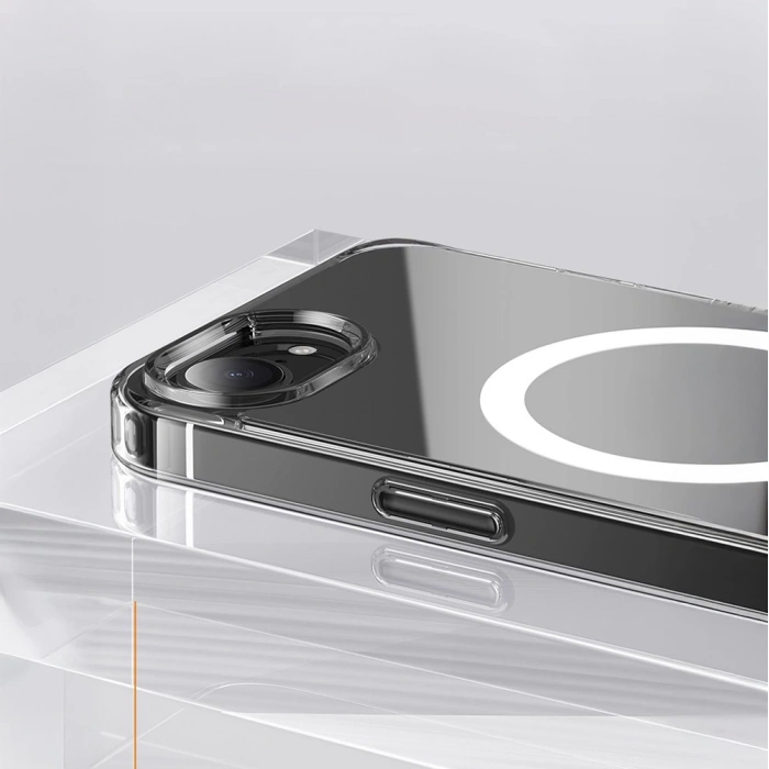 Apple iPhone 16E Kılıf M-safe Şarj Özellikli Şeffaf Sert PC Zore Embos Kapak