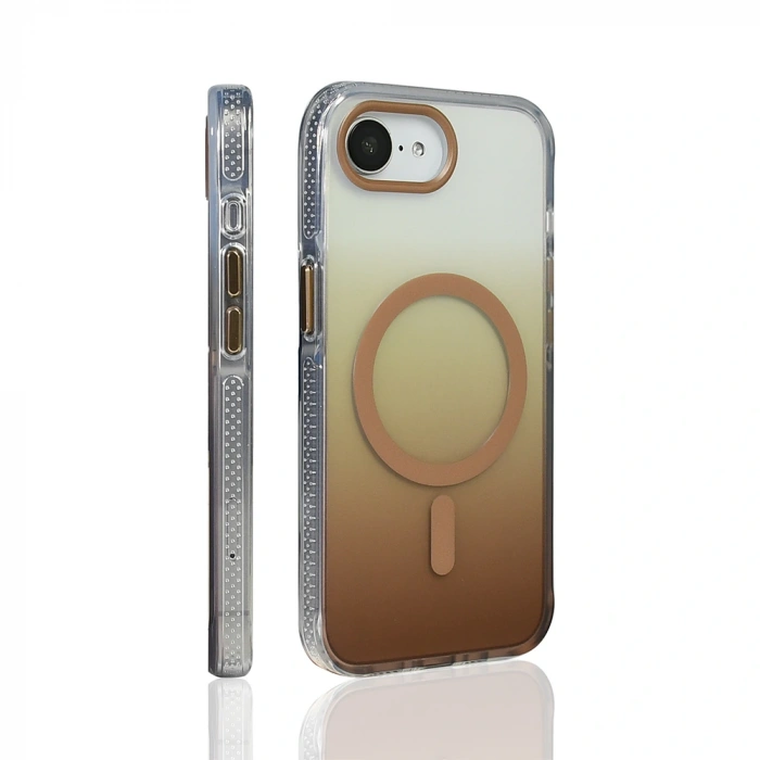 Apple iPhone 16E Kılıf M-safe Şarj Özellikli Transparan Renk Geçişli Zore Toros Kapak