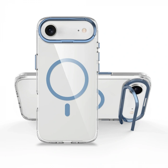 Apple iPhone 17 Air Kılıf M-safe Şarj Özellikli Airbagli Kamera Standlı Zore Azor Kapak