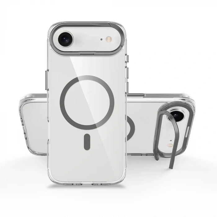 Apple iPhone 17 Air Kılıf M-safe Şarj Özellikli Airbagli Kamera Standlı Zore Azor Kapak