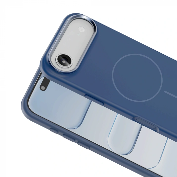 Apple iPhone 17 Air Kılıf M-Safe Şarj Özellikli Metal Kamera Çerçeveli Zore Edi Silikon Kapak