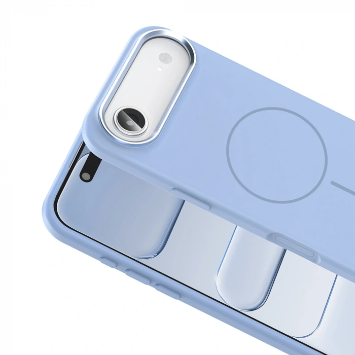 Apple iPhone 17 Air Kılıf M-Safe Şarj Özellikli Metal Kamera Çerçeveli Zore Edi Silikon Kapak