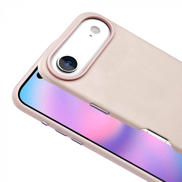 Apple iPhone 17 Air Kılıf M-safe Şarj Özellikli PU Deri Görünümlü Zore Kupra Kapak