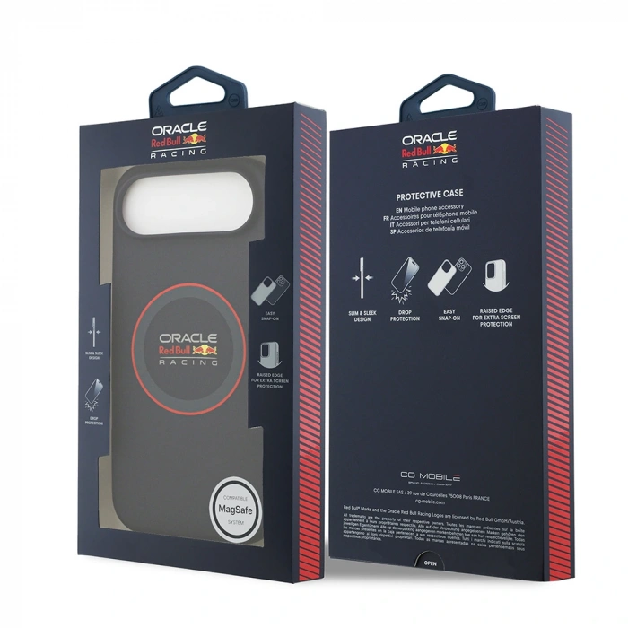 Apple iPhone 17 Air Kılıf Redbull Orjinal Lisanslı M-safe Şarj Özellikli Kırmızı Halka ve Logo Silikon Kapak