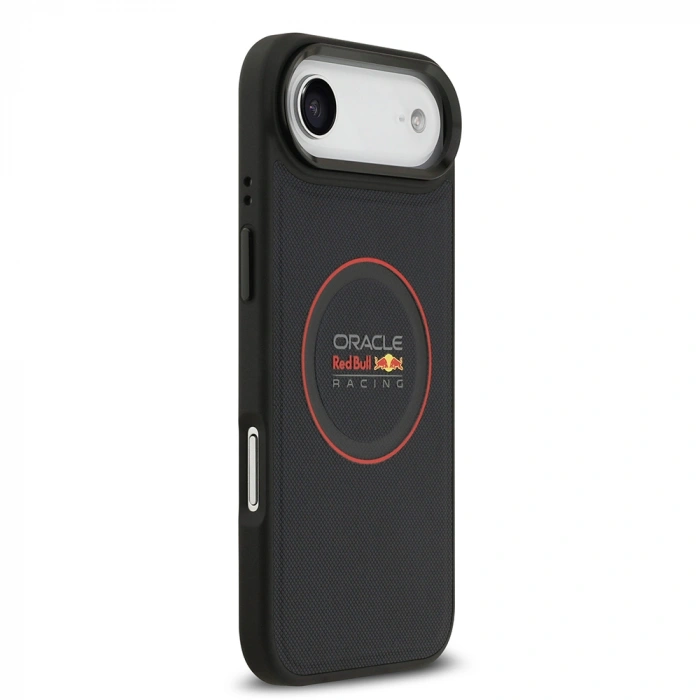 Apple iPhone 17 Air Kılıf Redbull Orjinal Lisanslı M-safe Şarj Özellikli Kırmızı Halka ve Logo Kabartmalı PU Deri Kapak