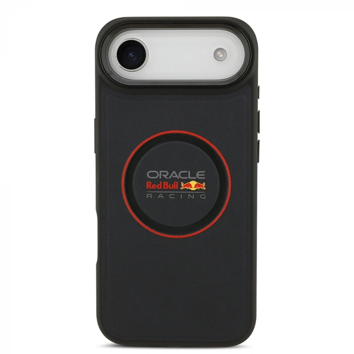 Apple iPhone 17 Air Kılıf Redbull Orjinal Lisanslı M-safe Şarj Özellikli Kırmızı Halka ve Logo Kabartmalı PU Deri Kapak