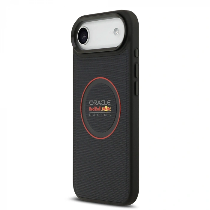 Apple iPhone 17 Air Kılıf Redbull Orjinal Lisanslı M-safe Şarj Özellikli Kırmızı Halka ve Logo Kabartmalı PU Deri Kapak