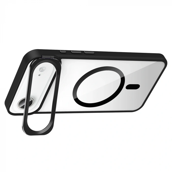 Apple iPhone 17 Air Kılıf Standlı ve Kamera Lens Hediyeli M-Safe Şarj Özellikli Zore Etro Kapak