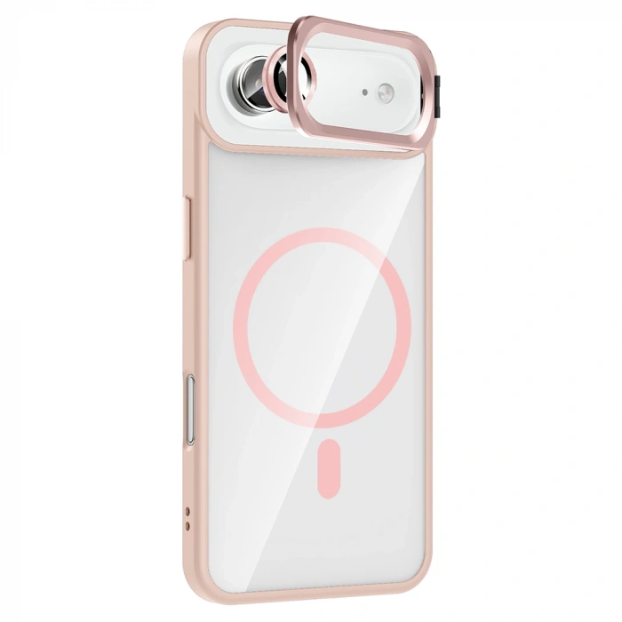 Apple iPhone 17 Air Kılıf Standlı ve Kamera Lens Hediyeli M-Safe Şarj Özellikli Zore Etro Kapak