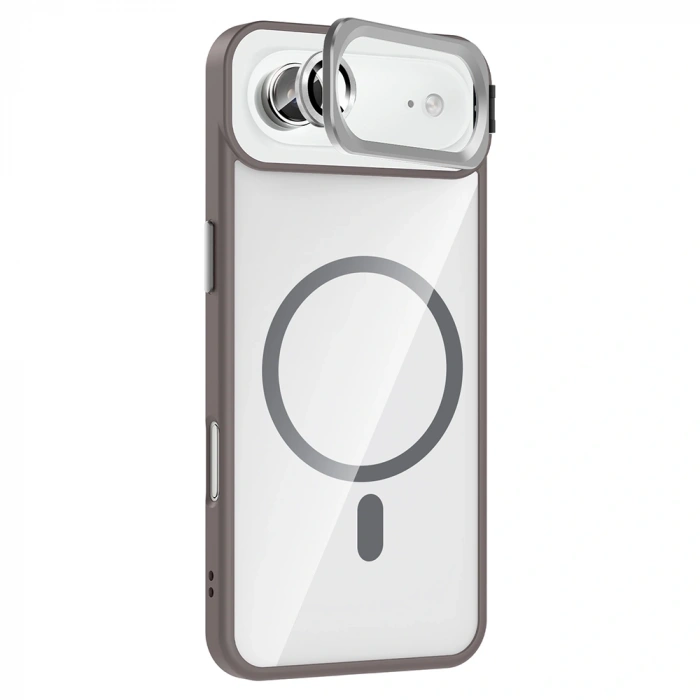 Apple iPhone 17 Air Kılıf Standlı ve Kamera Lens Hediyeli M-Safe Şarj Özellikli Zore Etro Kapak