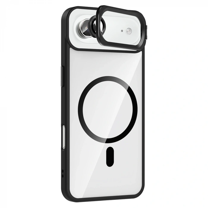 Apple iPhone 17 Air Kılıf Standlı ve Kamera Lens Hediyeli M-Safe Şarj Özellikli Zore Etro Kapak