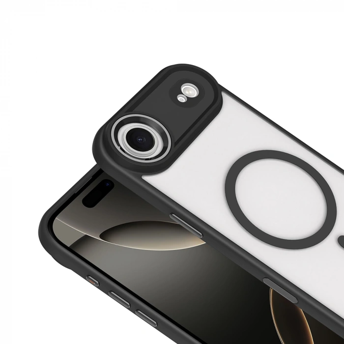 Apple iPhone 17 Air Kılıf Wireless Şarj Özellikli Zore Krom M-safe Silikon Kapak