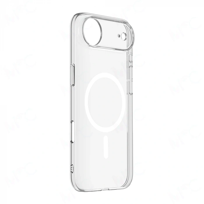 Apple iPhone 17 Air Kılıf Zore M-safe Şarj Özellikli Şeffaf Kamera Çerçeveli Porto Kapak