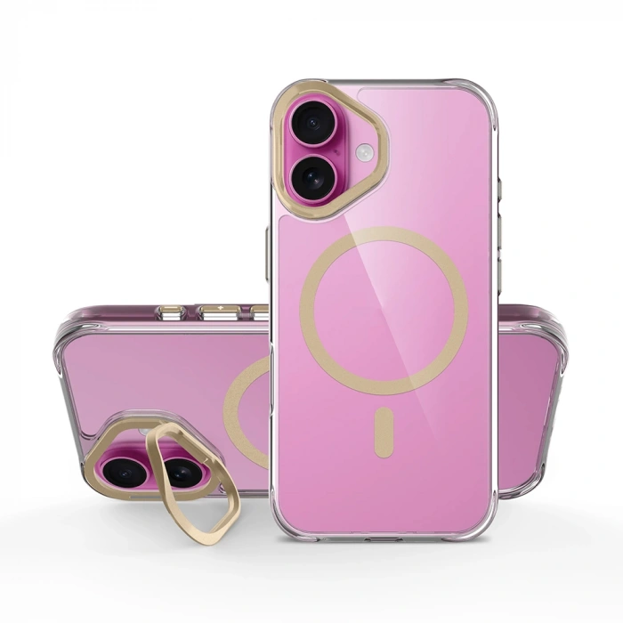 Apple iPhone 17 Kılıf M-safe Şarj Özellikli Airbagli Kamera Standlı Zore Azor Kapak