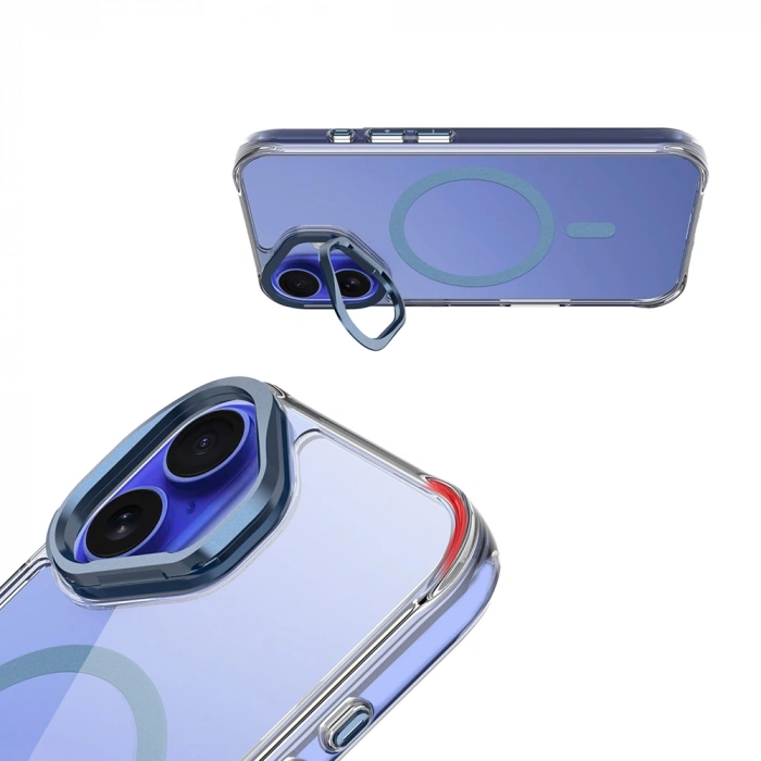 Apple iPhone 17 Kılıf M-safe Şarj Özellikli Airbagli Kamera Standlı Zore Azor Kapak