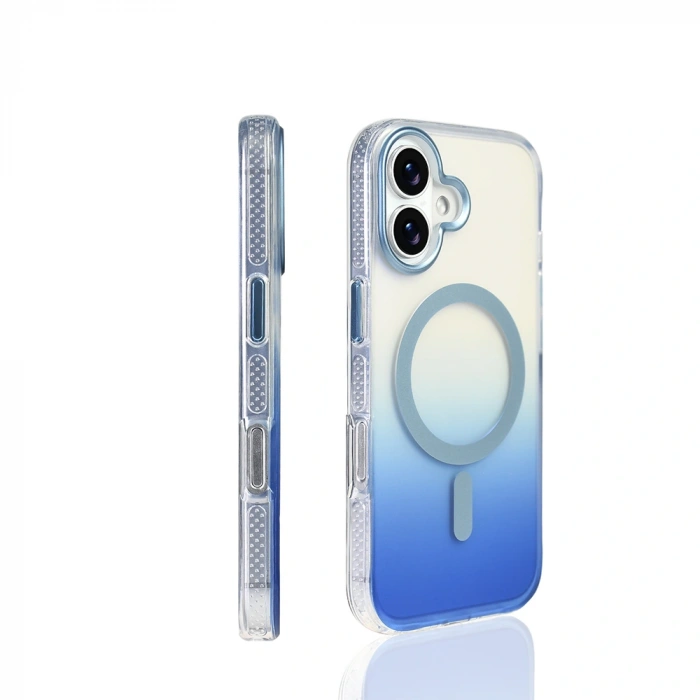 Apple iPhone 17 Kılıf M-safe Şarj Özellikli Transparan Renk Geçişli Zore Toros Kapak