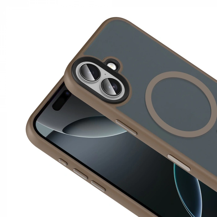 Apple iPhone 17 Kılıf Mat Arka Yüzey Wireless Şarj Özellikli Zore Flet M-safe Kapak