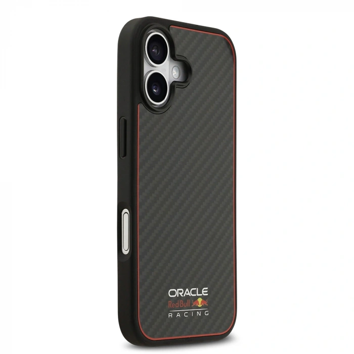 Apple iPhone 17 Kılıf Redbull Orjinal Lisanslı M-safe Şarj Özellikli Karbon Fiber Parlayan Logolu Kevlar Kapak