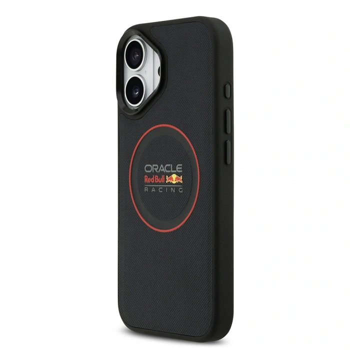 Apple iPhone 17 Kılıf Redbull Orjinal Lisanslı M-safe Şarj Özellikli Kırmızı Halka ve Logo Kabartmalı PU Deri Kapak