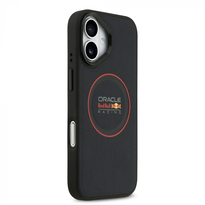 Apple iPhone 17 Kılıf Redbull Orjinal Lisanslı M-safe Şarj Özellikli Kırmızı Halka ve Logo Kabartmalı PU Deri Kapak