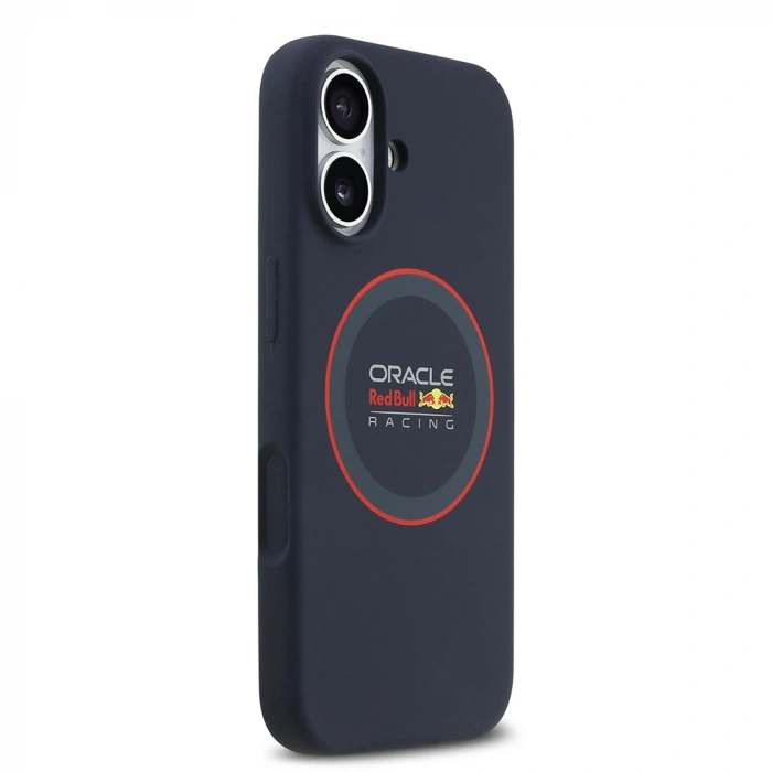 Apple iPhone 17 Kılıf Redbull Orjinal Lisanslı M-safe Şarj Özellikli Kırmızı Halka ve Logo Silikon Kapak