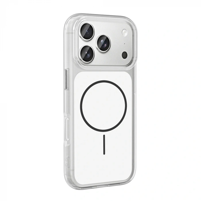 Apple iPhone 17 Pro Kılıf M-Safe Şarj Özellikli Metal Buton Tasarımlı Zore İkonik Sert Silikon Kapak