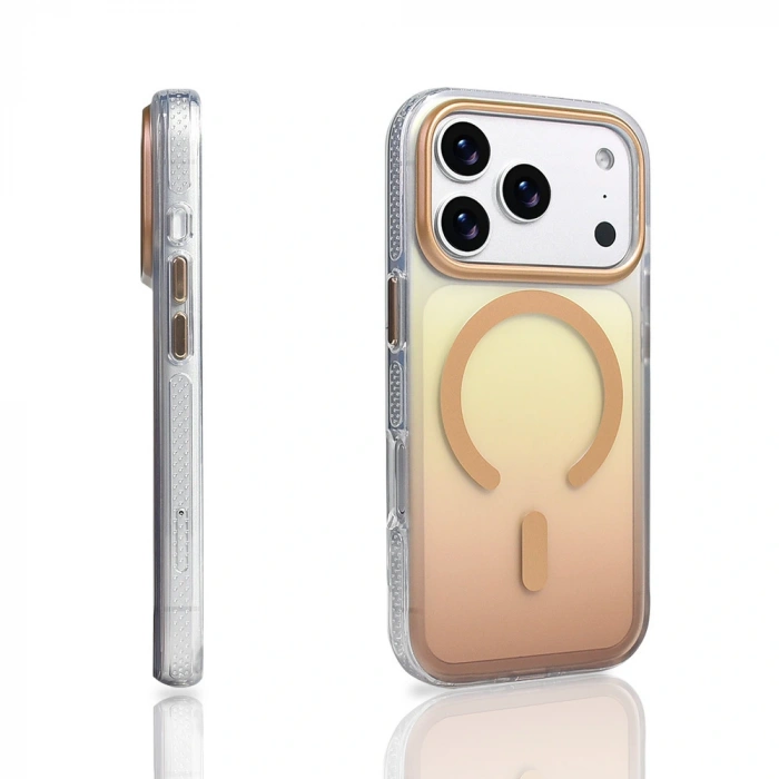 Apple iPhone 17 Pro Kılıf M-safe Şarj Özellikli Transparan Renk Geçişli Zore Toros Kapak