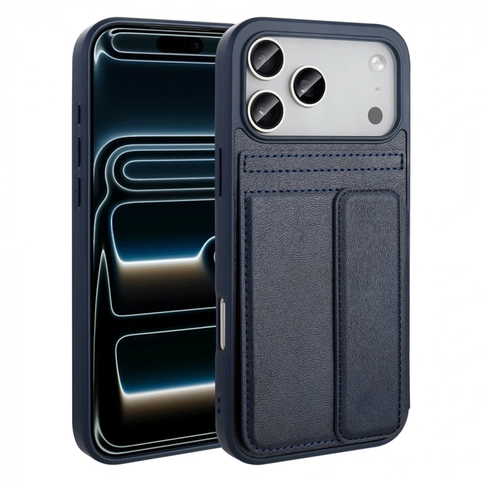 Apple iPhone 17 Pro Kılıf PU Deri Kartlıklı Zore Sevilla Kapak