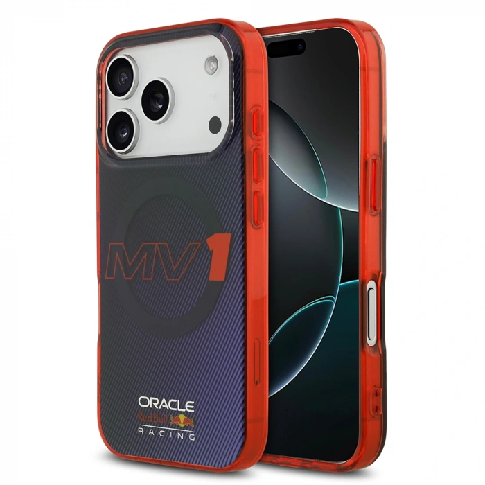 Apple iPhone 17 Pro Kılıf Redbull Orjinal Lisanslı M-safe Şarj Özellikli Çift Katmanlı Çizgi Desenli Sert PC MV Kapak