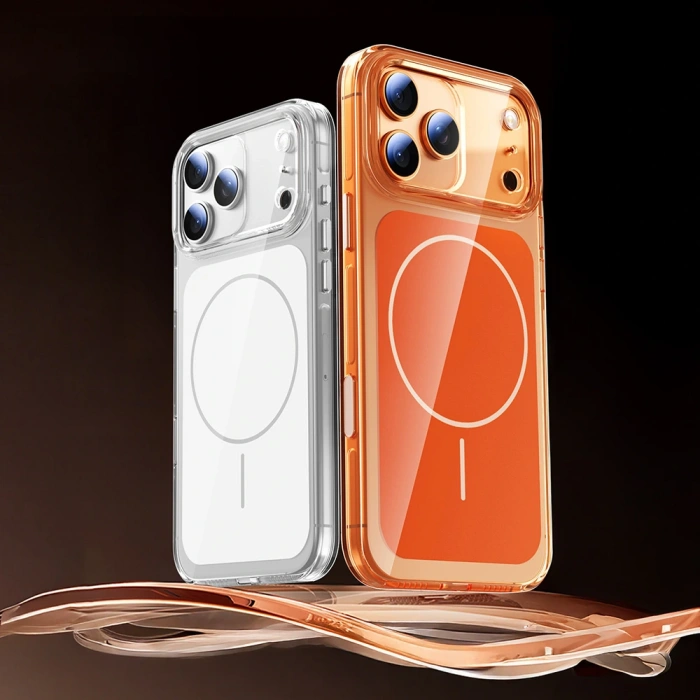 Apple iPhone 17 Pro Kılıf Zore M-safe Şarj Özellikli Şeffaf Kamera Kontrol Butonlu Lugano Kapak