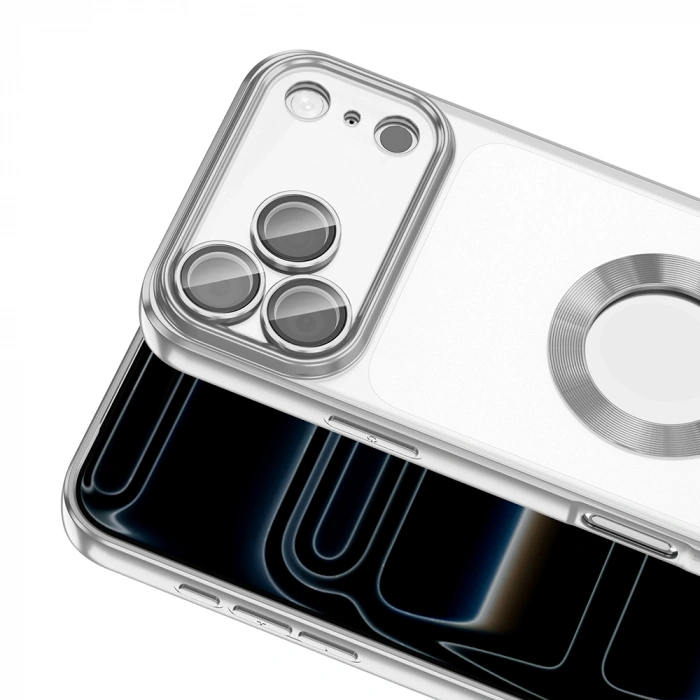 Apple iPhone 17 Pro Max Kılıf Kamera Korumalı Logo Gösteren Zore Omega Kapak