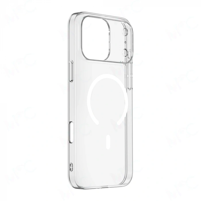 Apple iPhone 17 Pro Max Kılıf IC Çipli M-Safe Şarj Özellikli Şeffaf Kamera Çerçeveli Zore Toledo Kapak