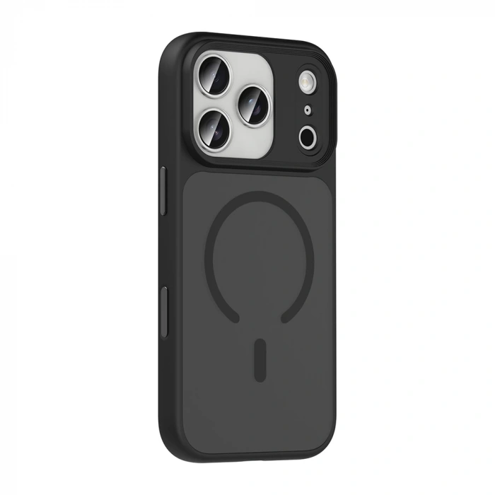 Apple iPhone 17 Pro Max Kılıf Mat Arka Yüzey Wireless Şarj Özellikli Zore Flet M-safe Kapak