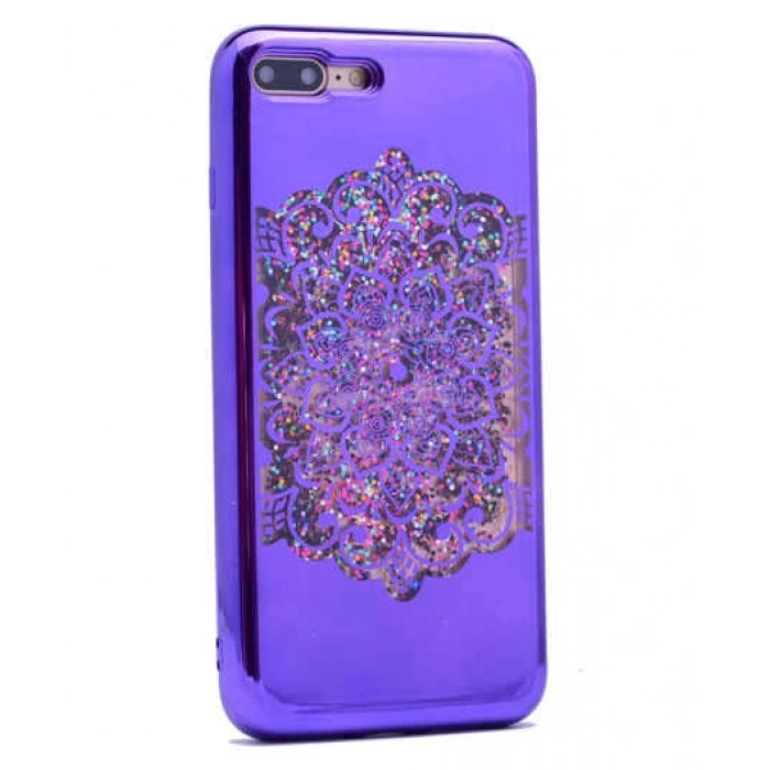 Apple iPhone 6 Kılıf Zore Lazer Çiçekli Sıvılı Silikon