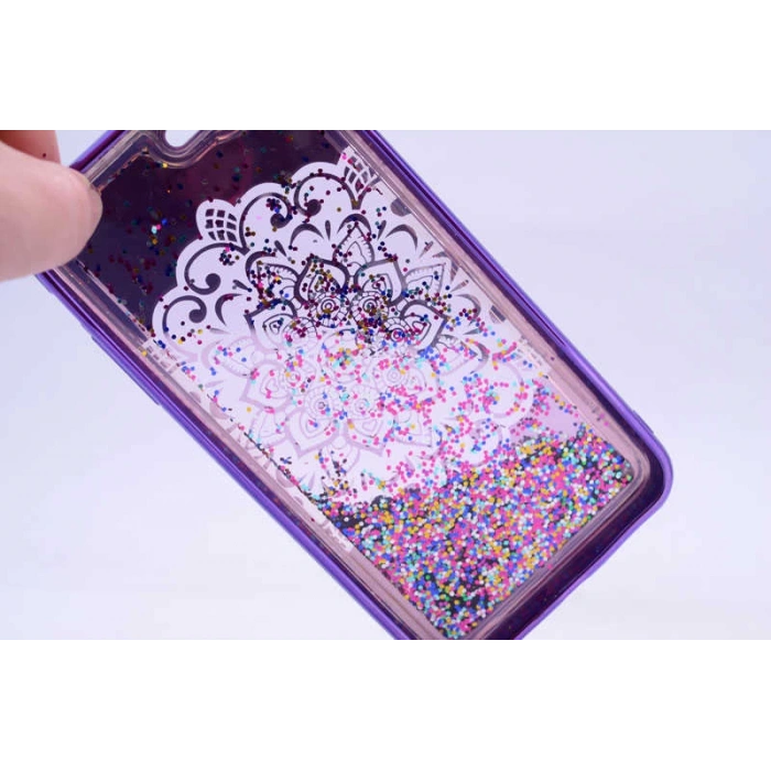 Apple iPhone 6 Kılıf Zore Lazer Çiçekli Sıvılı Silikon