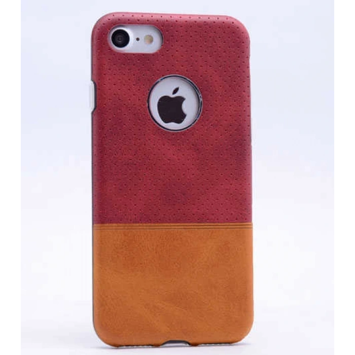 Apple iPhone 6 Plus Kılıf Zore Derili Deku Silikon