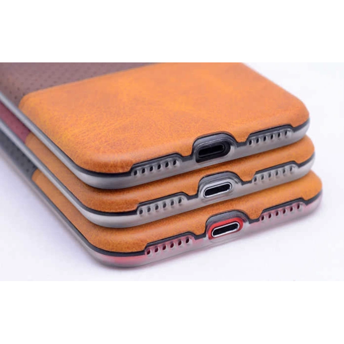 Apple iPhone 6 Plus Kılıf Zore Derili Deku Silikon