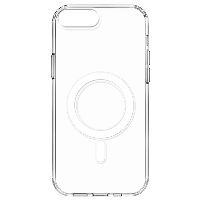 Apple iPhone 8 Plus Kılıf M-safe Şarj Özellikli Şeffaf Sert PC Zore Embos Kapak