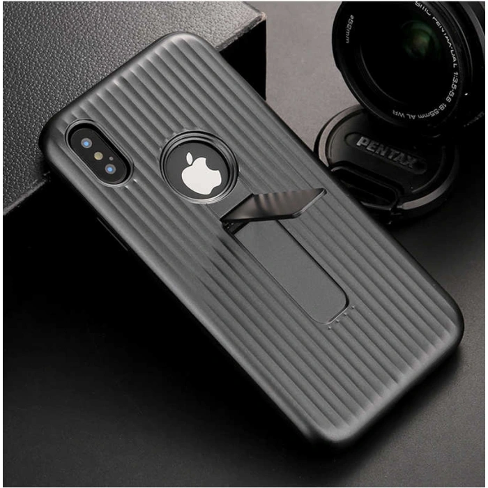 Apple iPhone X Kılıf Zore Wave Standlı Mıknatıslı Kapak