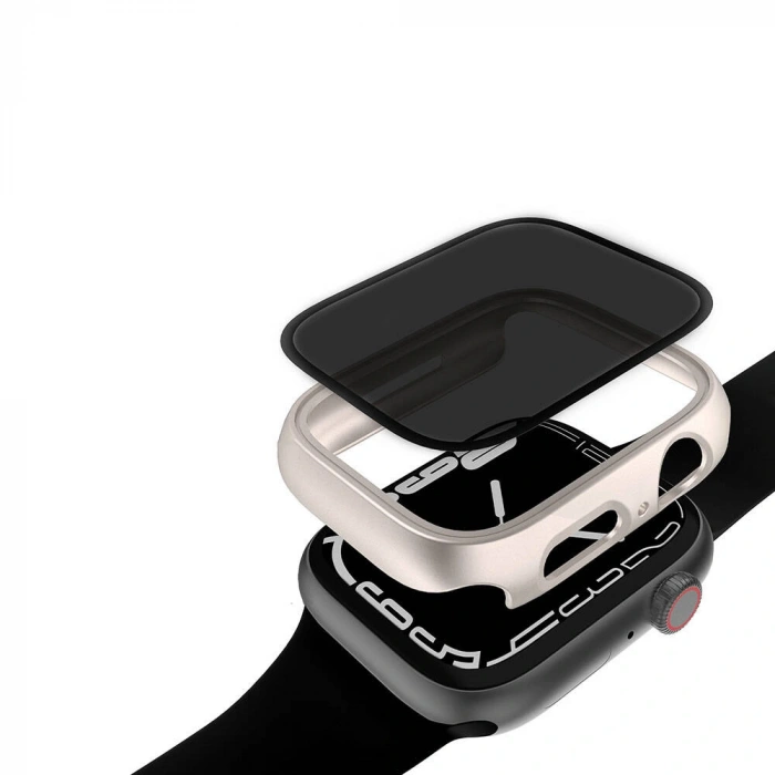 Apple Watch 44mm Sert PC Kasa ve Privacy Hayalet Ekran Koruyucu Zore Watch Gard 32