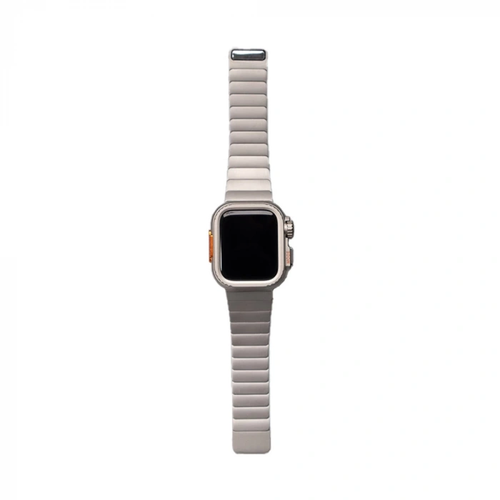 Apple Watch 44mm Zore KRD-126 Sert Kasa Koruyuculu Metal Kordon